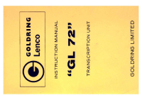 Lenco GL-72 - Owners Manual 